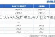 索菱股份(002766.SZ)：截至5月31日公司股东人数为31762