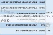 公告精选：吉视传媒拟与控股股东进行资产置换