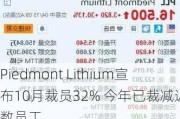 Piedmont Lithium宣布10月裁员32% 今年已裁减近半数员工