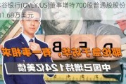 橡木谷银行(OVLY.US)董事增持700股普通股股份，价值约1.68万美元