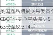 美国商品期货交易委员会：CBOT小麦净空头减少563份至89314手