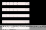 航天机电：全资子公司拟2700万欧元转让埃斯创卢森堡100%股权