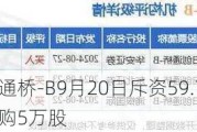 归创通桥-B9月20日斥资59.76万港元回购5万股