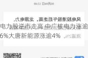 电力股逆市走高 中广核电力涨逾6%***新能源涨逾4%