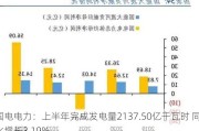 国电电力：上半年完成发电量2137.50亿千瓦时 同比增长3.19%