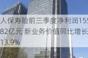 人保寿险前三季度净利润155.82亿元 新业务价值同比增长113.9%