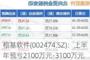 榕基软件(002474.SZ)：上半年预亏2100万元-3100万元