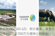 鹏都农牧(002505.SZ)：部分董事、高管及核心人员拟斥350万至700万元增持公司股份