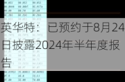 英华特：已预约于8月24日披露2024年半年度报告