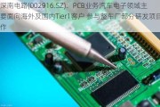 深南电路(002916.SZ)：PCB业务汽车电子领域主要面向海外及国内Tier1客户 参与整车厂部分研发项目合作