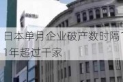 日本单月企业破产数时隔11年超过千家