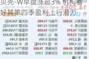 贝壳-W早盘涨超3% 机构看好其第四季盈利上行潜力