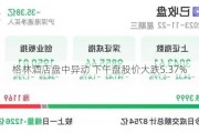 格林酒店盘中异动 下午盘股价大跌5.37%