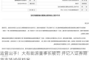 监管出手！大有能源董事长被罚 并记入证券期货市场诚信档案