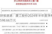 财报速递：厦工股份2024年半年度净利润598.66万元