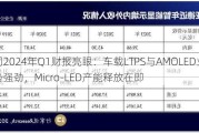 公司2024年Q1财报亮眼：车载LTPS与AMOLED业务增势强劲，Micro-LED产能释放在即