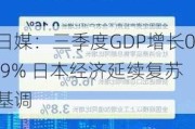 日媒：三季度GDP增长0.9% 日本经济延续复苏基调