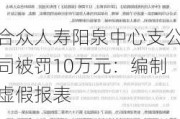 合众人寿阳泉中心支公司被罚10万元：编制虚假报表