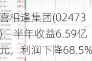 喜相逢集团(02473)：半年收益6.59亿元，利润下降68.5%