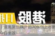 港股异动丨速腾聚创飙升超70%创上市新高，获纳入港股通今日生效