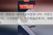 港股午评：恒指涨1.82%恒生科指涨1.8%！阿里巴巴大涨5%，小米涨超4%，东方甄选反弹3%，福耀玻璃跌超7%