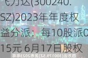 飞力达(300240.SZ)2023年年度权益分派：每10股派0.15元 6月17日股权登记