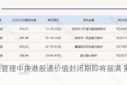 丘栋荣管理中庚港股通价值封闭期即将届满 累计亏14%