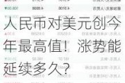 人民币对美元创今年最高值！涨势能延续多久？