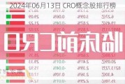 2024年06月13日 CRO概念股排行榜