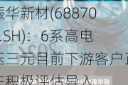 振华新材(688707.SH)：6系高电压三元目前下游客户正在积极评估导入