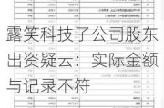 露笑科技子公司股东出资疑云：实际金额与记录不符