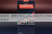 道森股份：董事长提议公司以3000万元-6000万元回购股份