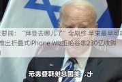 隔夜要闻：“拜登去哪儿了”全剧终 苹果最早可能于2026年推出折叠式iPhone Wiz拒绝谷歌230亿收购要约