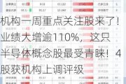 机构一周重点关注股来了！业绩大增逾110%，这只半导体概念股最受青睐！4股获机构上调评级