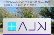 科磊(KLAC.US)Khan Ahmad A.售出7,833股普通股股份，价值约595.31万美元