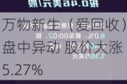 万物新生（爱回收）盘中异动 股价大涨5.27%