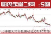 片仔癀大宗交易折价成交3.30万股