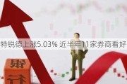 特锐德上涨5.03% 近半年11家券商看好