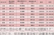 沪市公司分红季：现金分红总额超1.73万亿元，提质增效重回报行动覆盖市值超17万亿元