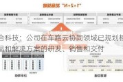 众合科技：公司在车路云协同领域已规划相关产品和解决方案的研发、销售和交付