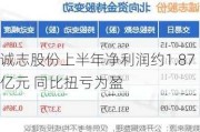 诚志股份上半年净利润约1.87亿元 同比扭亏为盈