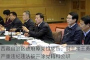 西藏自治区政府原党组成员、副主席王勇严重违纪违法被开除党籍和公职