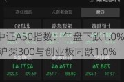 中证A50指数：午盘下跌1.0% 沪深300与创业板同跌1.0%