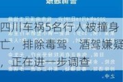 四川车祸5名行人被撞身亡，排除毒驾、酒驾嫌疑，正在进一步调查