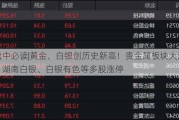 盘中必读|黄金、白银创历史新高！贵金属板块大涨，湖南白银、白银有色等多股涨停