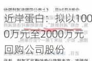 近岸蛋白：拟以1000万元至2000万元回购公司股份