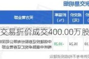 银泰黄金大宗交易折价成交400.00万股