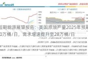 EIA短期能源展望报告：美国原油产量2025年预期增至1370万桶/日，需求增速提升至28万桶/日