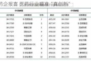 多家药企报喜 医药行业瞄准“真创新”