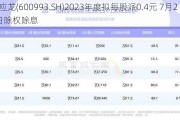 马应龙(600993.SH)2023年度拟每股派0.4元 7月26日除权除息